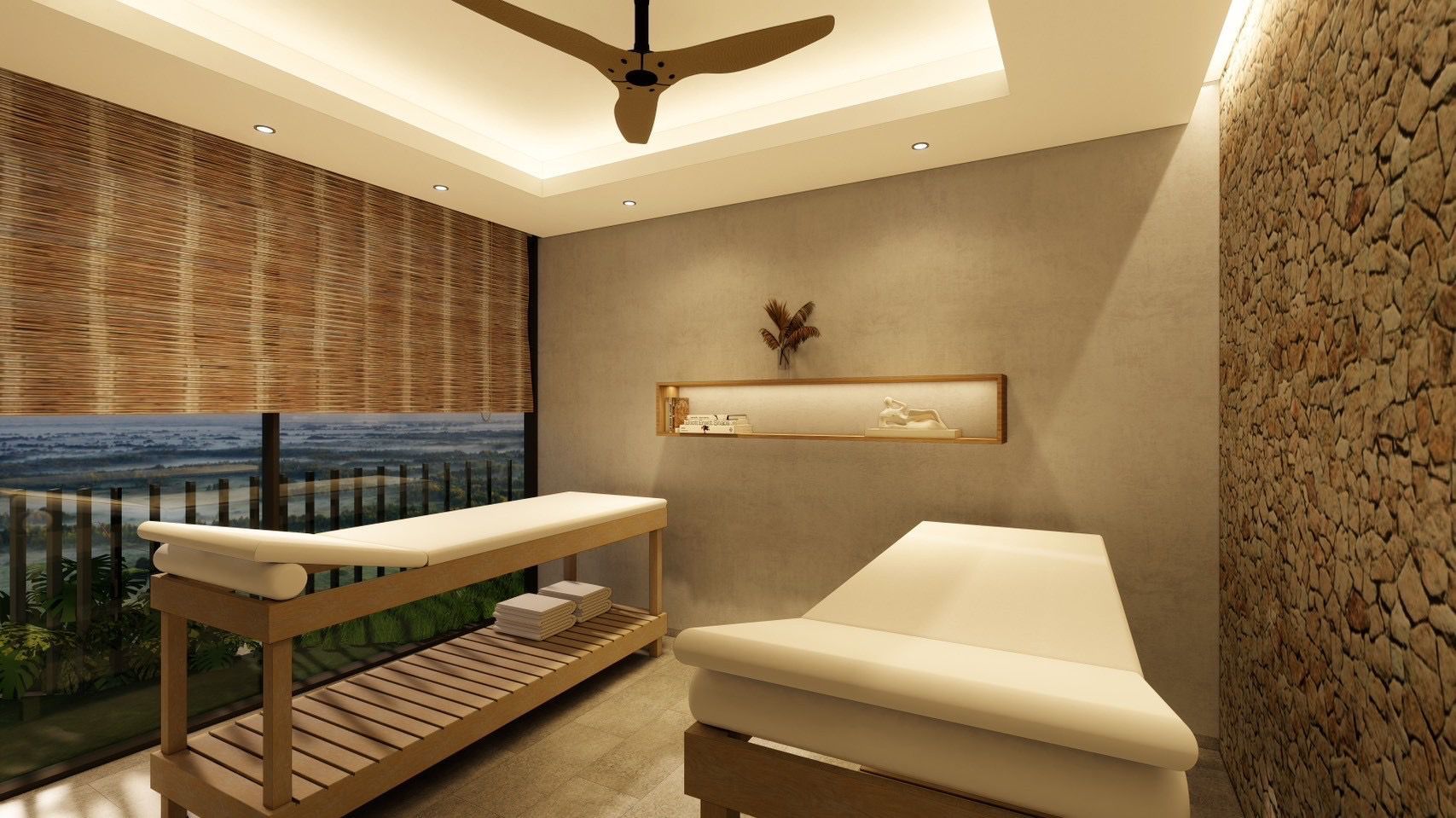 Villa Unity dedicated spa and wellness level with sauna, steam and ice bath