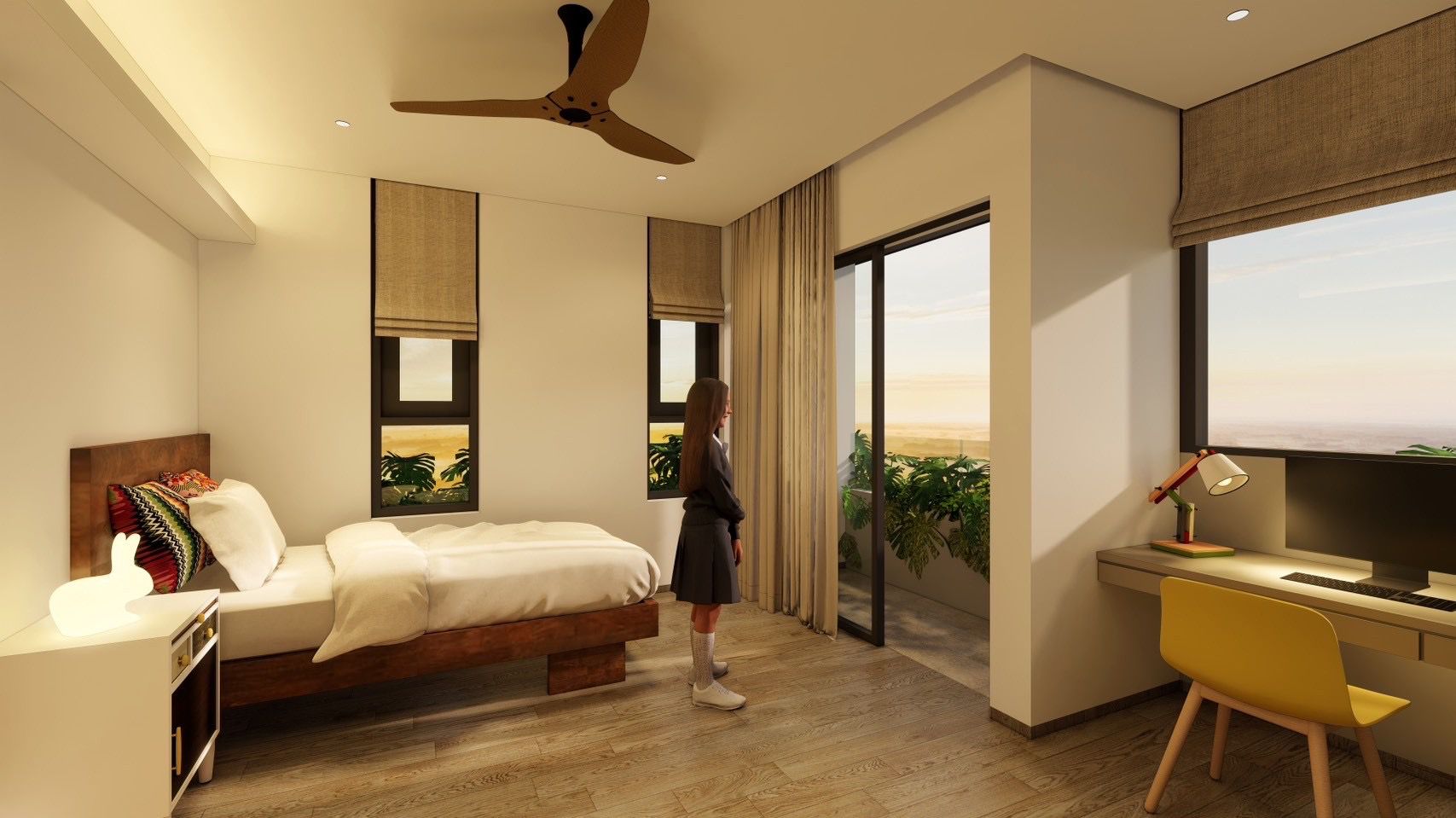 Suite Three — The Canopy Suite: double bedroom with jungle views, Level 4