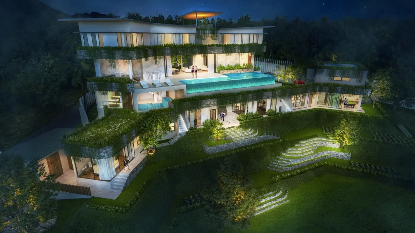 Villa Unity infinity pool and jungle views, Bophut Hills, Koh Samui