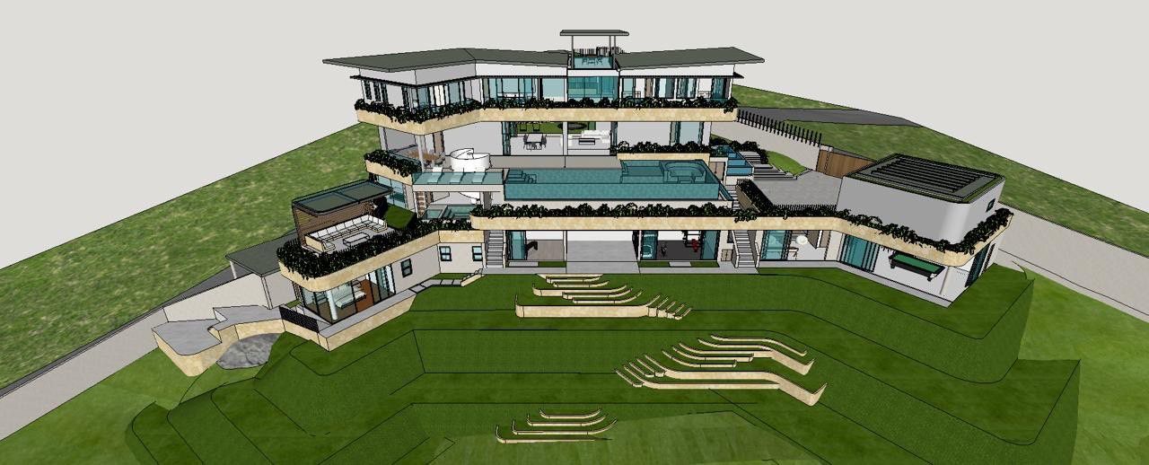 Luxury interior design with natural materials and contemporary furnishings