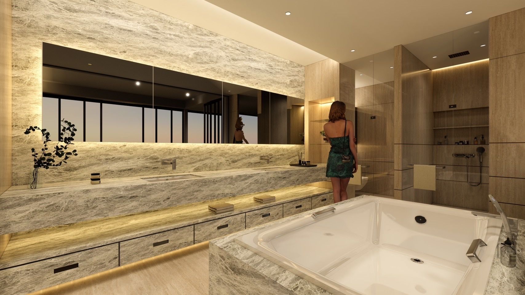 Villa Unity grounds with lush tropical landscaping and water features